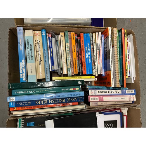 277 - 4 BOXES OF BOOKS MODEL BLUE PRINTS ETC