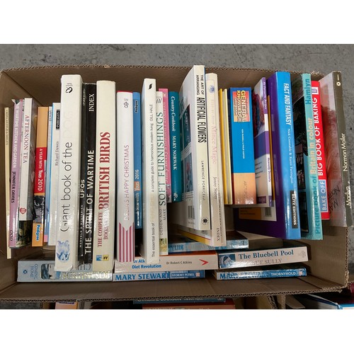 5 BOXES OF HARDBACK AND PAPERBACK BOOKS