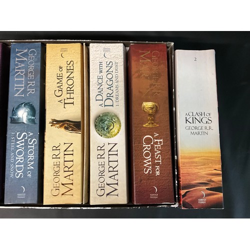 BOX OF GEORGE RR MARTIN PAPERBACK BOOKS
