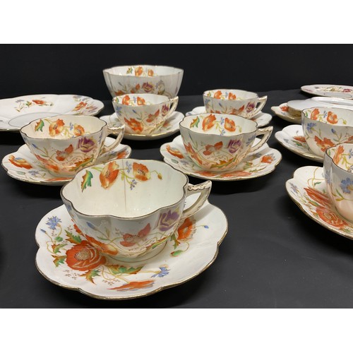 FOLEY CHINA PART TEA SET A/F WITH FLORAL DECORATION