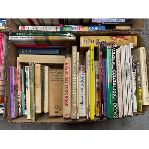 4 BOXES OF VINTAGE HARDBACK AND PAPERBACK BOOKS AND COLLECTION OF CD'S