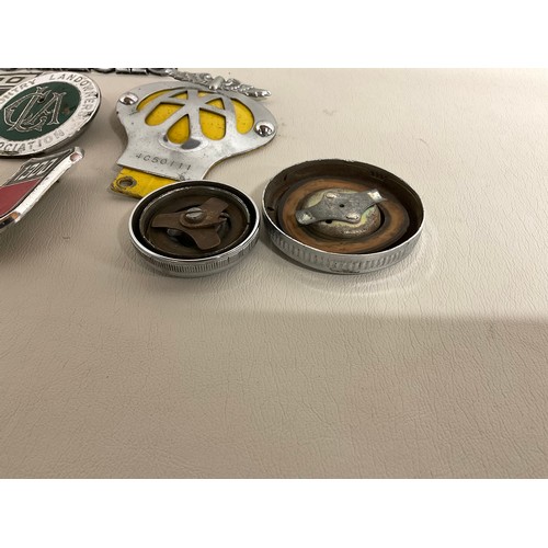 78 - BOX OF VINTAGE CAR BADGES TO INCLUDE AA COUNTRY LAND DOWNERS ETC