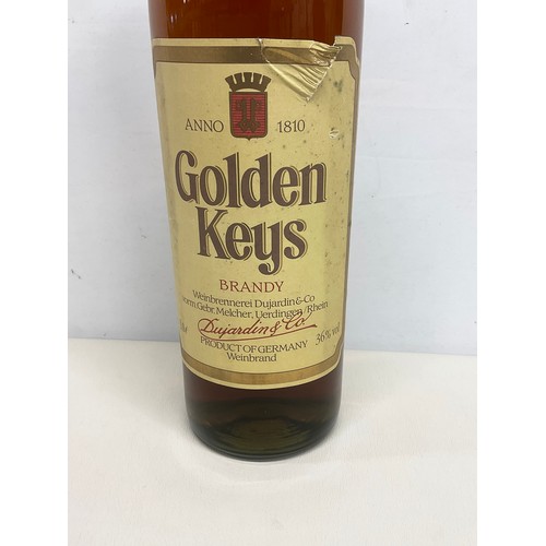 81 - 3 LITRE BOTTLE OF VINTAGE GOLDEN KEYS BRANDY - SEALED