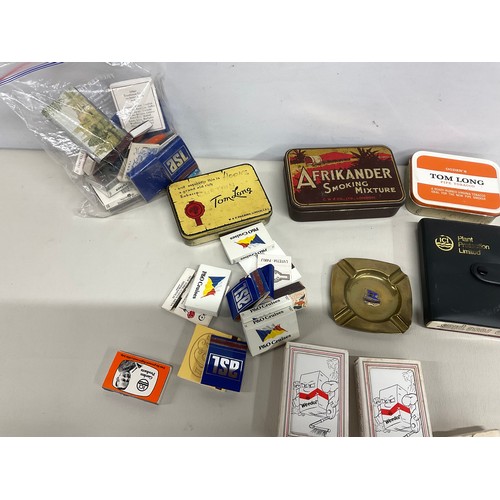 91 - COLLECTION OF VINTAGE MATCH BOXES PLAYING CARDS AND TOBACCO TINS