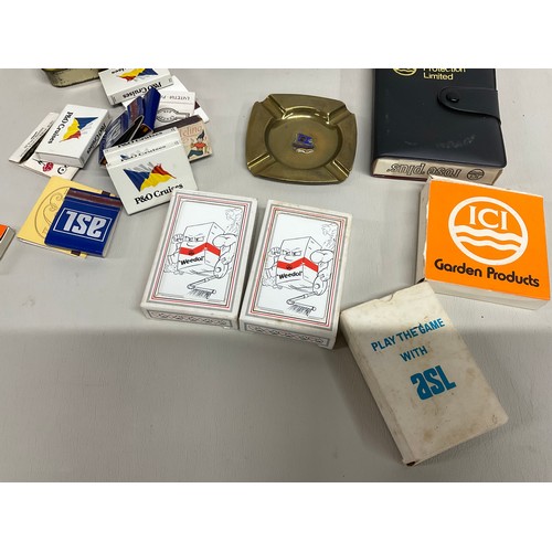 91 - COLLECTION OF VINTAGE MATCH BOXES PLAYING CARDS AND TOBACCO TINS