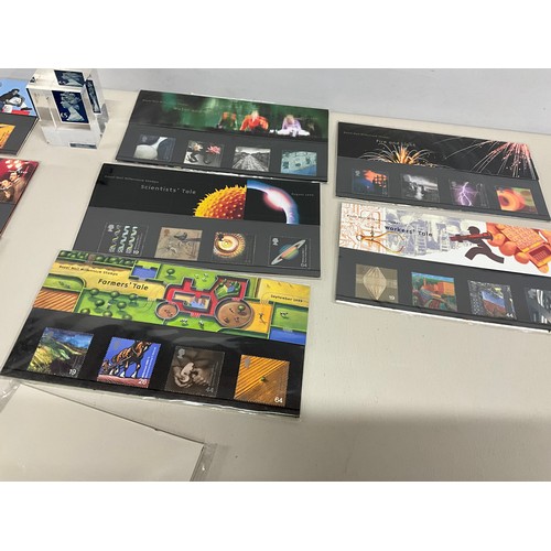 99 - QTY OF FIRST DAY COVER STAMPS AND A PERSPEX CASED £5 STAMP