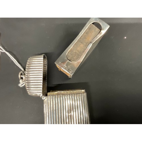 111 - HALLMARK SILVER VESTA CASE A/F, HALLMARK SILVER MAPPIN & WEBB MATCHBOX CASE A/F TOTAL SILVER WEIGHT ... 