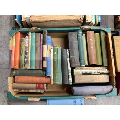4 BOXES OF VINTAGE HARDBACK AND PAPERBACK BOOKS