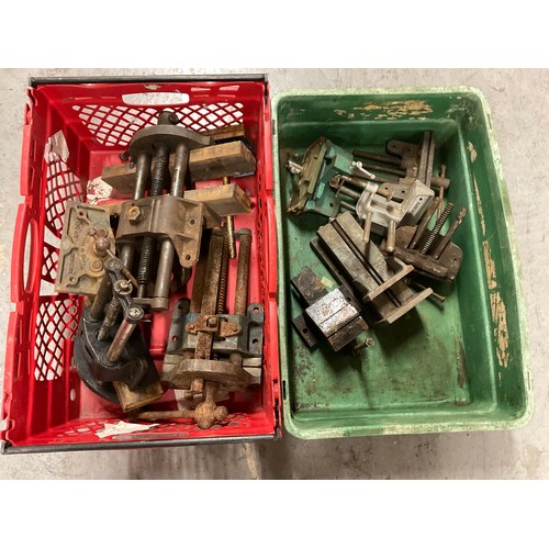 133 - 2 CRATES OF VINTAGE VICES TO INCLUDE WODEN, RECORD ETC