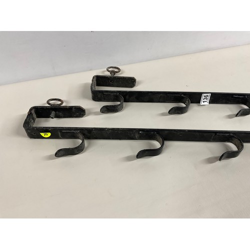 136 - PAIR OF METAL GUN RACKS 35