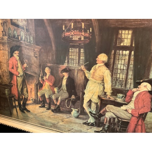 140 - 2 LARGE MODERN GILT FRAMED PICTURES - 1 OILS ON CANVAS AND 1 PRINT 
25