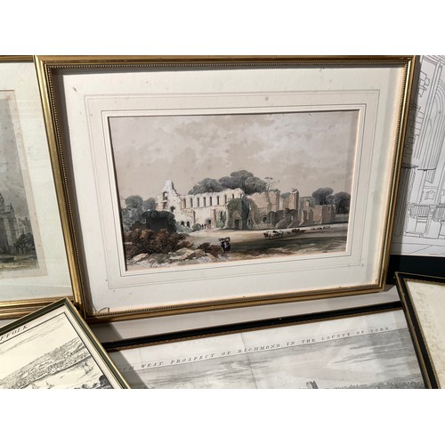 146 - QTY OF VINTAGE PICTURES AND PRINTS TO INCLUDE ETCHING OF RICHMOND COUNTY OF YORK