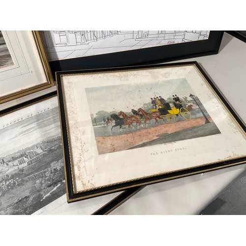 146 - QTY OF VINTAGE PICTURES AND PRINTS TO INCLUDE ETCHING OF RICHMOND COUNTY OF YORK