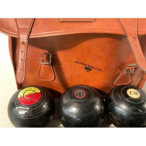 157 - CASED SET OF CROWN GREEN BOWLS