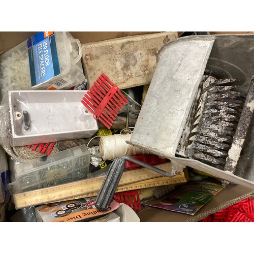 164 - 2 BOXES OF GARAGE & WORKSHOP ITEMS TO INCLUDE HAND DRILLS ETC