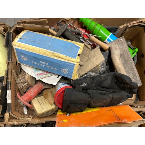 165 - 6 BOXES OF GARAGE & WORKSHOP ITEMS CAST IRON DOWN PIPE ETC