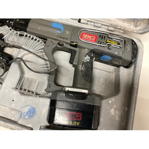 207 - CASED SENCO 18V CORDLESS ELECTRIC SCREWDRIVER WITH CHARGER AND SPARE BATTERY