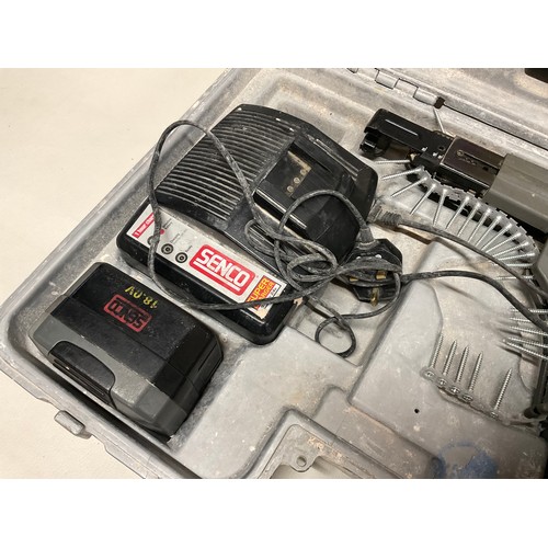 207 - CASED SENCO 18V CORDLESS ELECTRIC SCREWDRIVER WITH CHARGER AND SPARE BATTERY