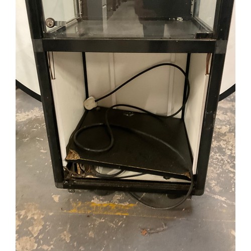 218 - GLASS SHOP DISPLAY UNIT WITH ADJUSTABLE SHELVES LOCK & KEY H73