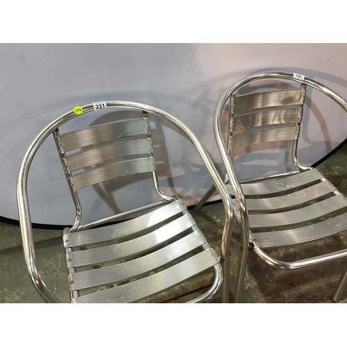 231 - PAIR OF METAL GARDEN TUB CHAIRS
