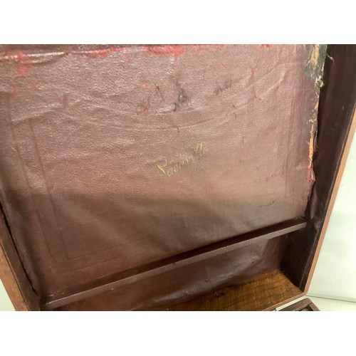 108 - VINTAGE WOODEN CASED WIND UP GRAMAPHONE A/F - NO HANDLE