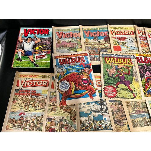 147 - BOX OF VINTAGE VICTOR VALOR COMICS