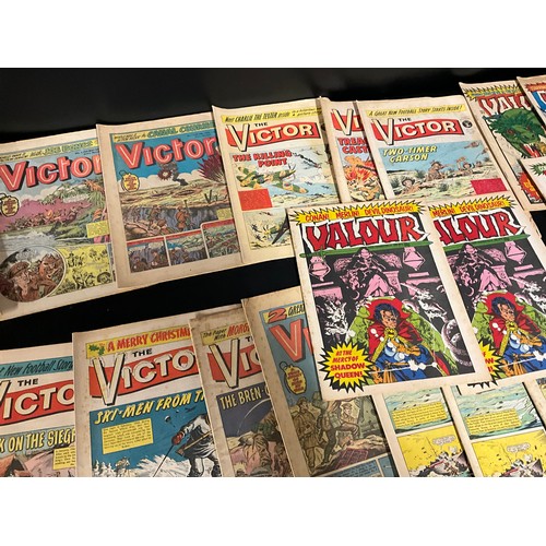 147 - BOX OF VINTAGE VICTOR VALOR COMICS