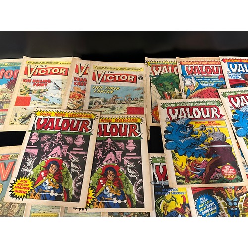 147 - BOX OF VINTAGE VICTOR VALOR COMICS