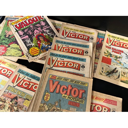 147 - BOX OF VINTAGE VICTOR VALOR COMICS