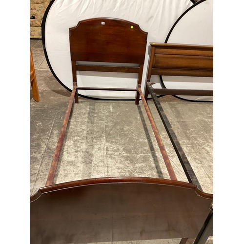 176 - OAK 3/4 BED FRAME AND MAHOGANY SINGLE BED FRAME