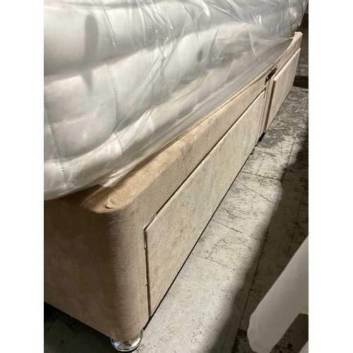 179 - 4FT 6 DOUBLE DRAWER DIVAN BED WITH ELITE POSTURE WOOL HYPNOS MATTRESS