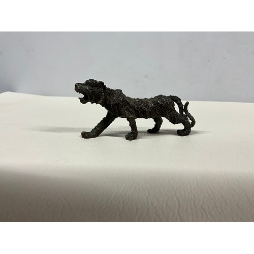 63 - SMALL BRONZE FIGURE OF TIGER