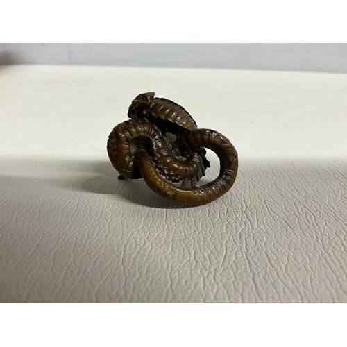 64 - SMALL BRONZE FIGURE OF COBRA SNAKE