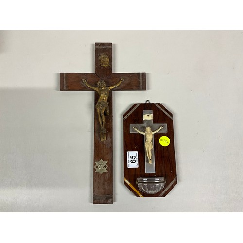 65 - 2 VNTAGE CRUCIFIXES H16