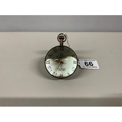 66 - VINTAGE OMEGA SPHERIAL/BALL MINIATURE CLOCK