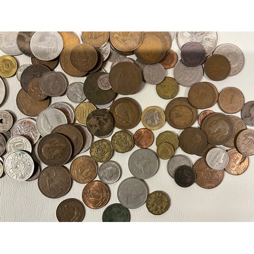 67 - TIN OF VINTAGE COINAGE -CROWNS,HALF CROWNS,PENNIES ETC