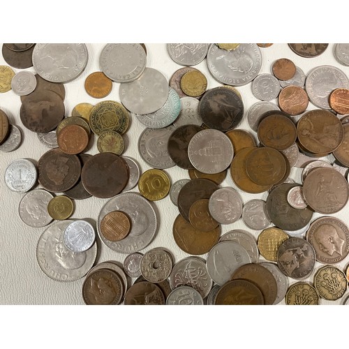67 - TIN OF VINTAGE COINAGE -CROWNS,HALF CROWNS,PENNIES ETC