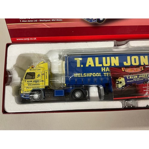 69 - BOXED CORGI LIMITED EDITION SCANIA 143 CURTAINSIDED ARTIC - LIVERY T.ALUN JONES LTD WELSHPOOL SCALE ... 