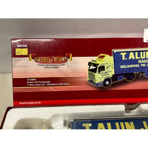 69 - BOXED CORGI LIMITED EDITION SCANIA 143 CURTAINSIDED ARTIC - LIVERY T.ALUN JONES LTD WELSHPOOL SCALE ... 