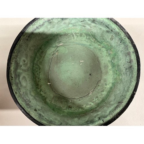 70 - REPRODUCTION BRONZE CHINESE STYLE INCENSE BURNER COMPLETE WITH COVER H15