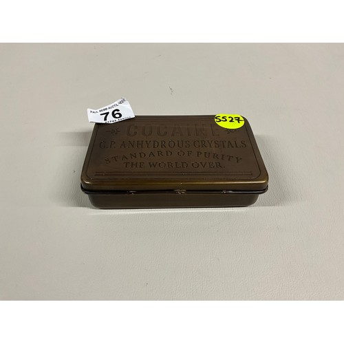 76 - REPRODUCTION COCAINE ADVERTISING TIN