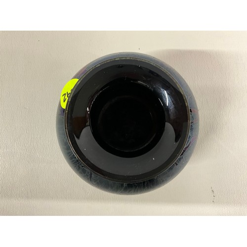 79 - SIGNED ROYAL BRIERLEY STUDIO GLASS BULBUS VASE H4.5