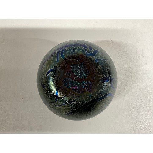 79 - SIGNED ROYAL BRIERLEY STUDIO GLASS BULBUS VASE H4.5