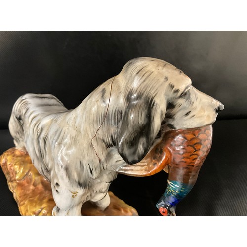 88 - VINTAGE ROYAL DOULTON FIGURE OF SPANIEL RETRIEVING PHEASANT HN2529 AS FOUND NEEDS RESTORATION L11