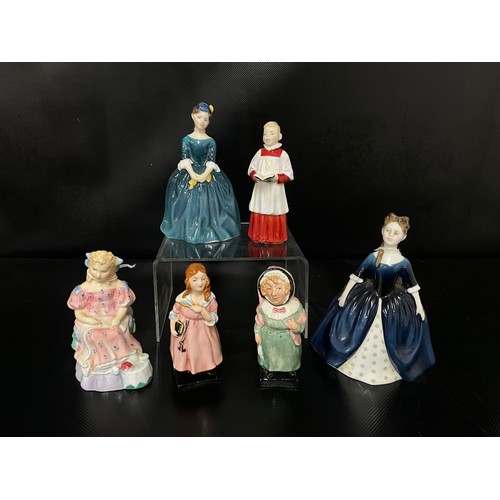 99 - 6 X ROYAL DOULTON FIGURES TO INCLUDE CHERIE HN2341, DEBBIE HN2385, CHOIRBOY HN2141, CURLY LOCKS  HN2... 