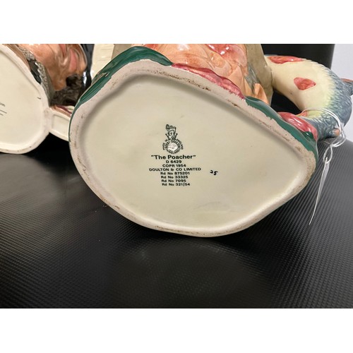 100 - 5 ROYAL DOULTON LARGE TOBY JUGS TO INCLUDE DARTAGNAN (2ND), GEORGE WASHINGTON (2ND), THE POACHER (2N... 