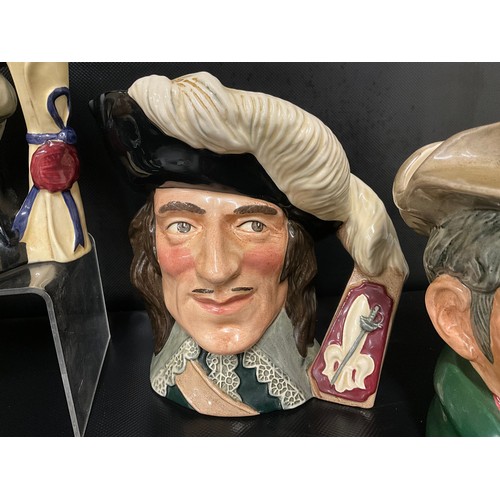 100 - 5 ROYAL DOULTON LARGE TOBY JUGS TO INCLUDE DARTAGNAN (2ND), GEORGE WASHINGTON (2ND), THE POACHER (2N... 