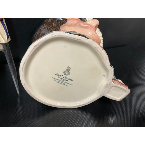 100 - 5 ROYAL DOULTON LARGE TOBY JUGS TO INCLUDE DARTAGNAN (2ND), GEORGE WASHINGTON (2ND), THE POACHER (2N... 