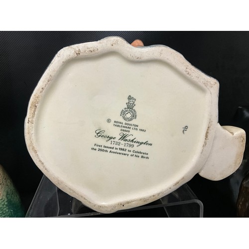 100 - 5 ROYAL DOULTON LARGE TOBY JUGS TO INCLUDE DARTAGNAN (2ND), GEORGE WASHINGTON (2ND), THE POACHER (2N... 