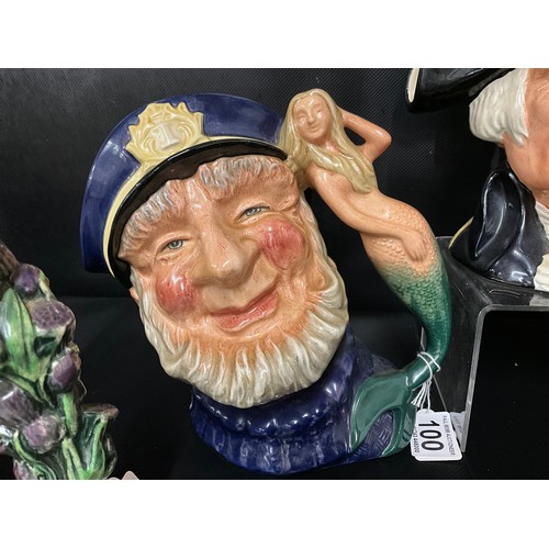 100 - 5 ROYAL DOULTON LARGE TOBY JUGS TO INCLUDE DARTAGNAN (2ND), GEORGE WASHINGTON (2ND), THE POACHER (2N... 